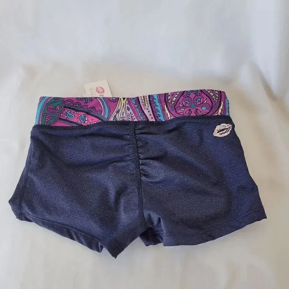 California kisses girls true boho shorts blue size M 8-10 slim stretch